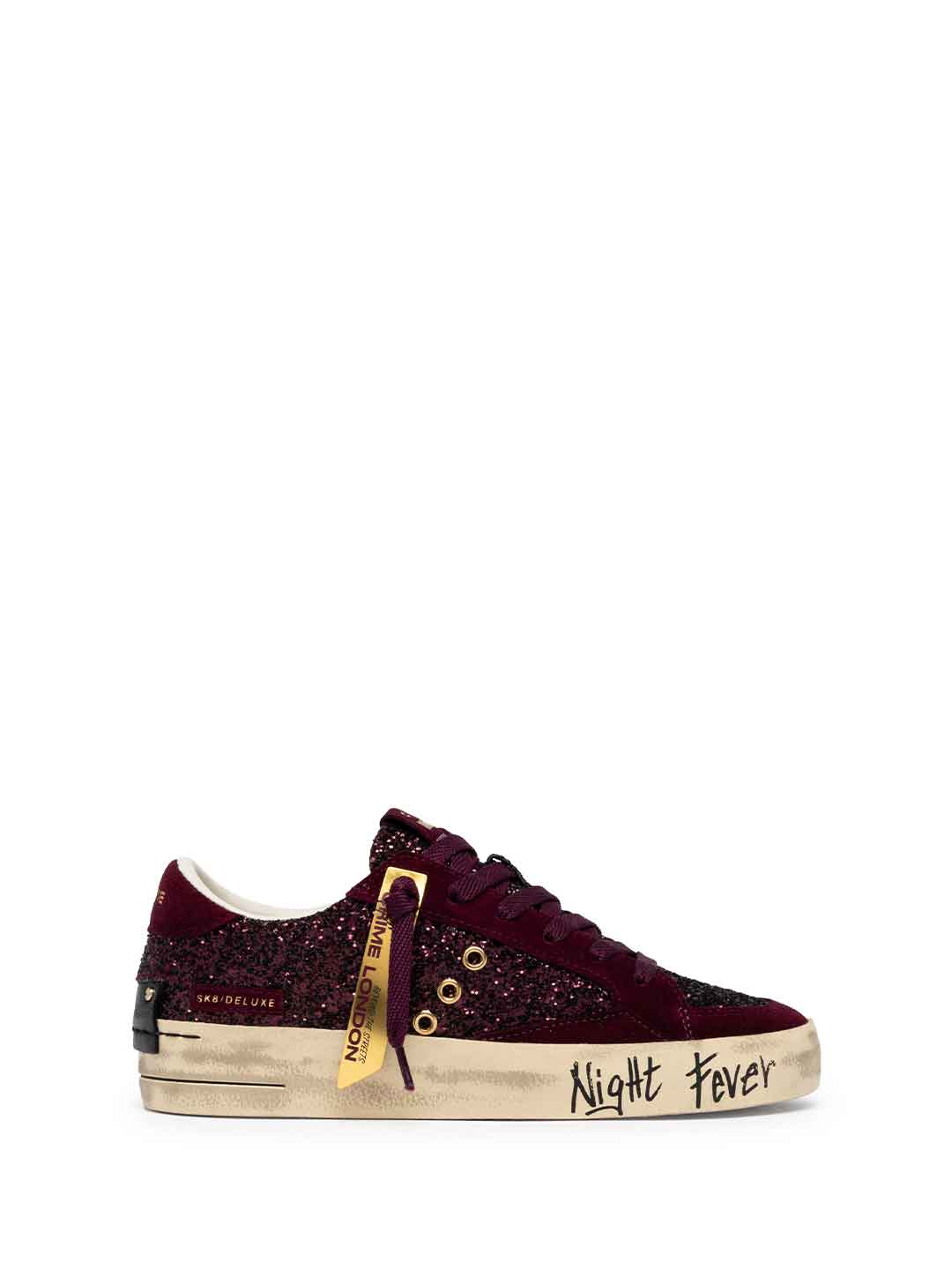 Crime Skate sneakers bordeaux con glitter 23100 BORDEAUX CRIME 
