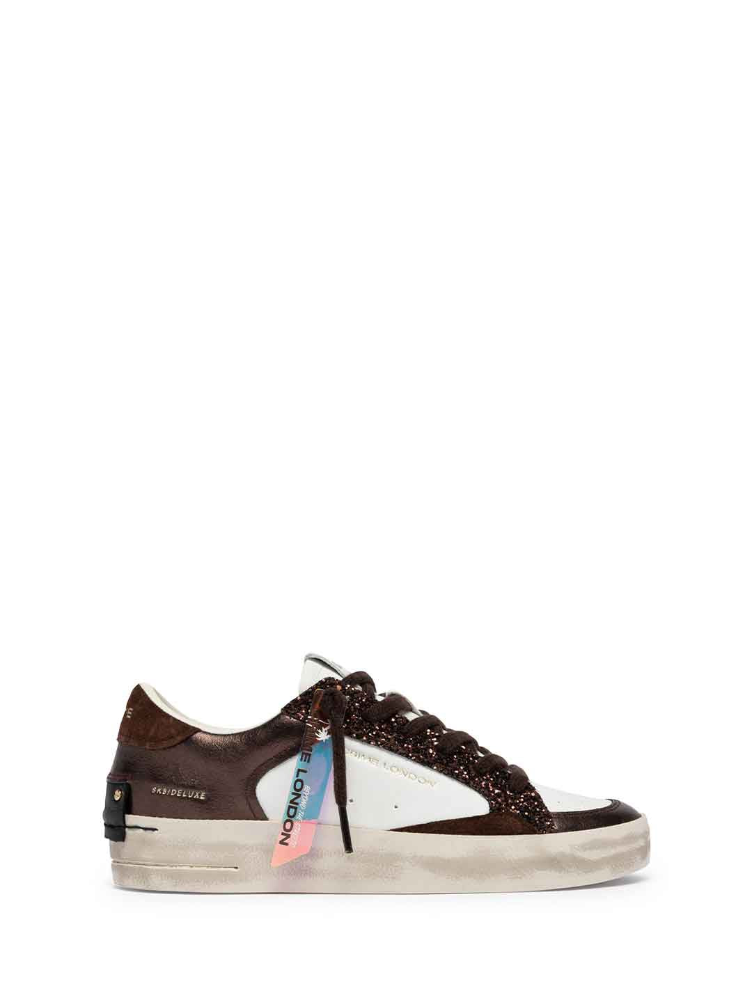 Crime Skate sneakers marrone con glitter 23103 MARRONE CRIME 