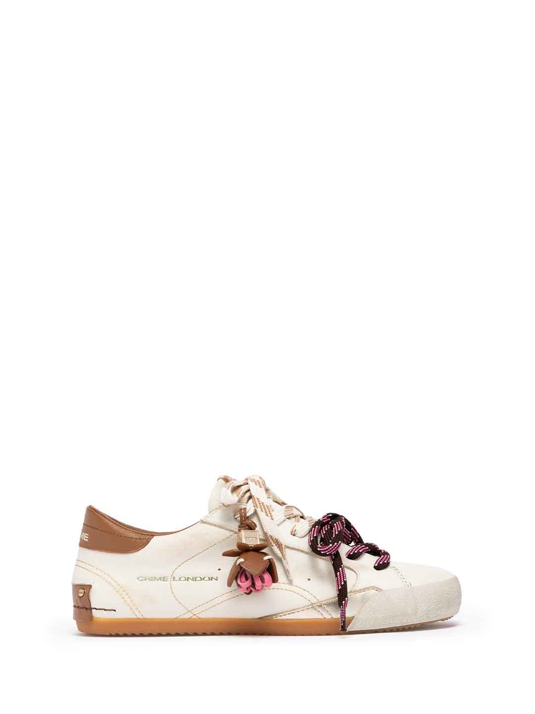 Crime Sneakerina sneakers panna con tab cuoio 23603 PANNA CRIME 