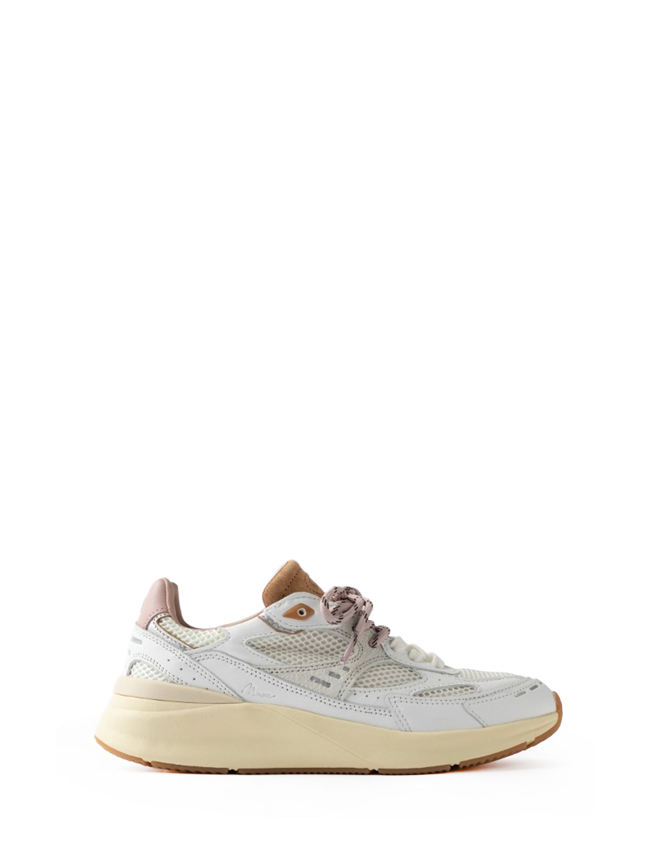 D.A.T.E. Musa HF sneakers bianco con tab rosa W451-MS-HF-WP BIANCO DATE 