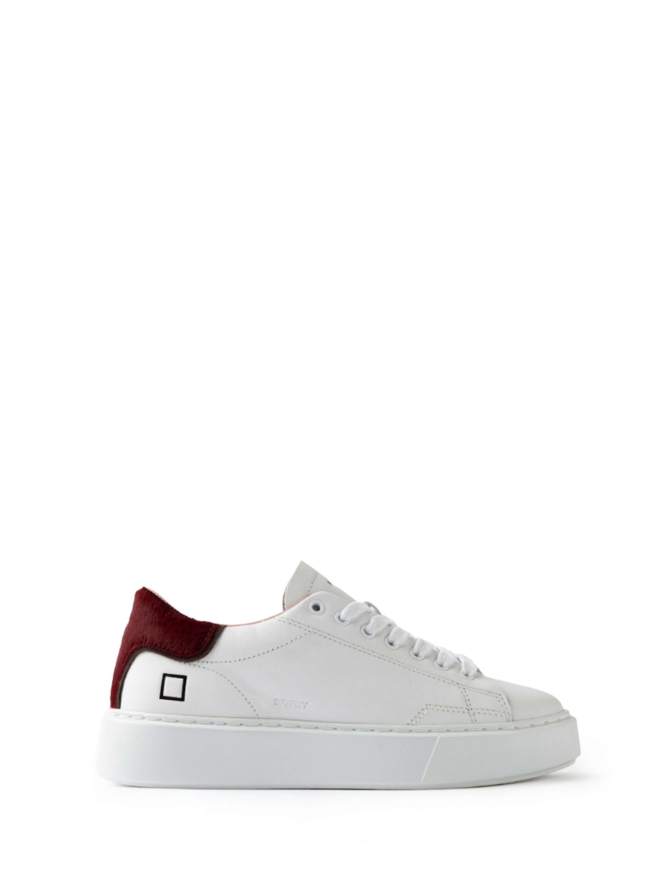 D.A.T.E. Sfera sneakers bianco con tab bordeaux W451-SF-PN-WX BIANCO DATE 