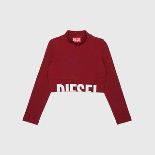 Diesel t-shirt bordeaux con logo tagliato crop J02935 KYA0L BORDEAUX DIESEL 