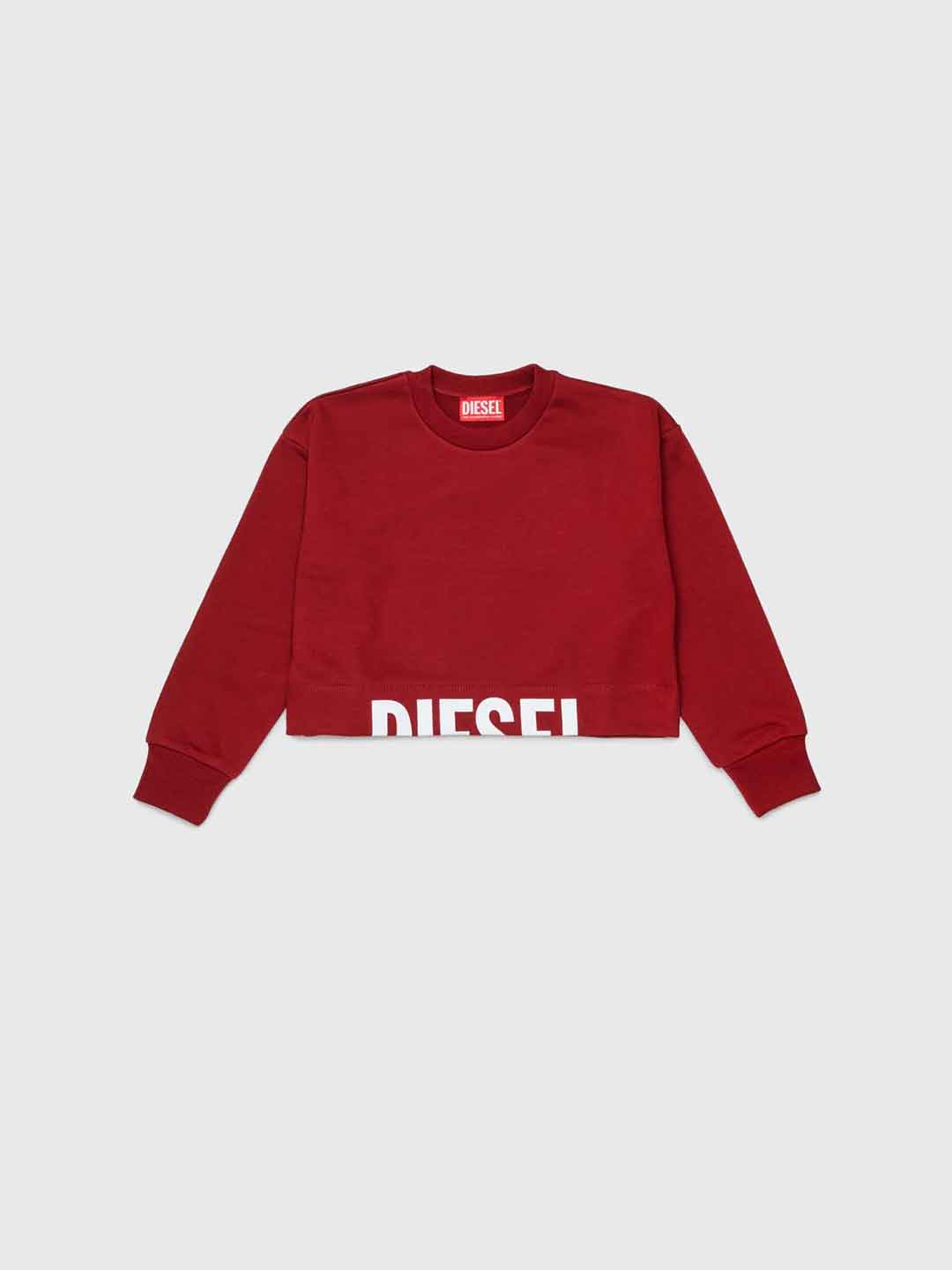Diesel felpa bordeaux con logo tagliato crop J02936 KYAZ3 BORDEAUX DIESEL 