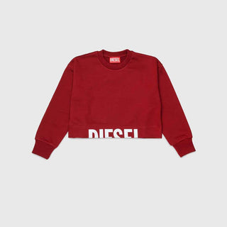 Diesel felpa bordeaux con logo tagliato crop J02936 KYAZ3 BORDEAUX DIESEL 