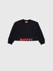 Diesel felpa nero con logo tagliato crop