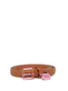 Diesel cintura cuoio con charm fucsia
