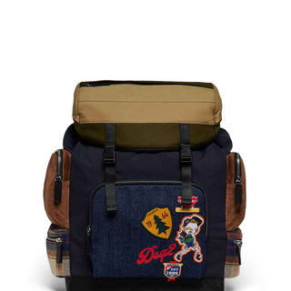 Dsquared 2 zaino blu con patch e multitasche DQ3542 D0AJA BLU DSQUARED 2 