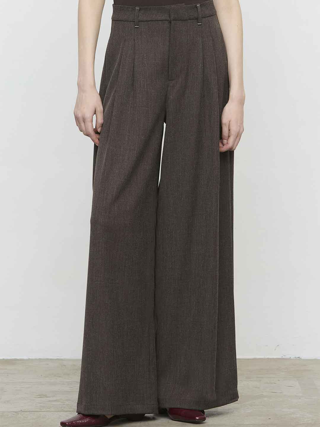 Eleh pantalone marrone fondo ampio EFW260013 MARRONE ELEH 