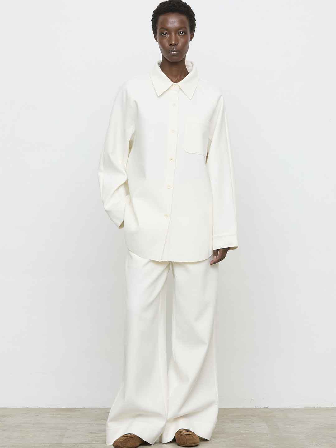 Eleh camicia panna con taglio vivo EFW260055 PANNA ELEH 