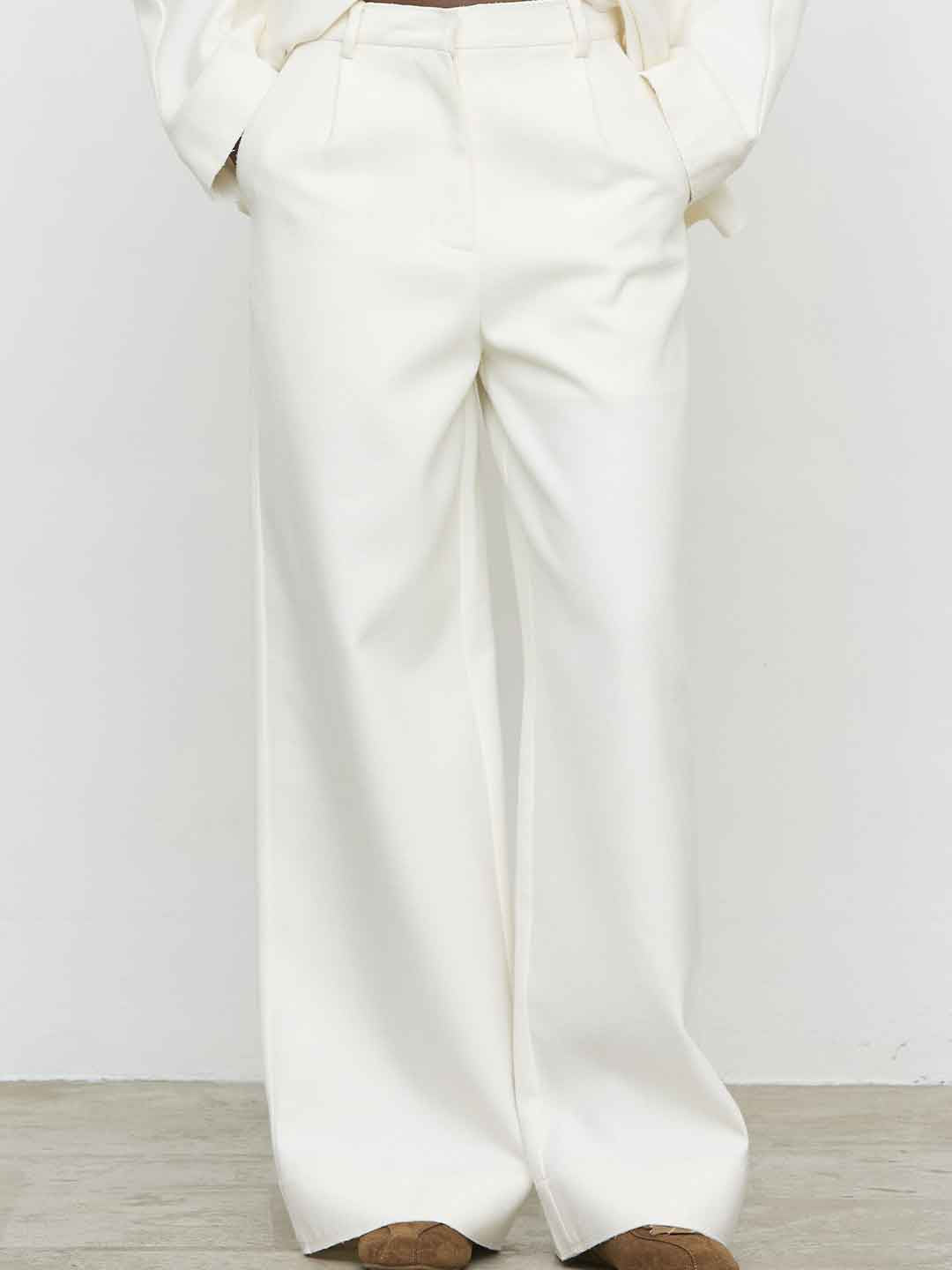 Eleh pantalone panna con bustino taglio vivo EFW260056 PANNA ELEH 