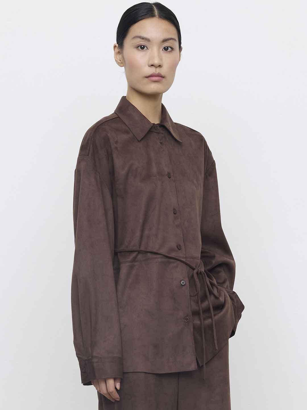 Eleh camicia marrone in renna EFW260133 MARRONE ELEH 