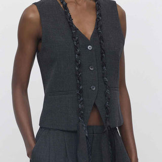 Eleh gilet grigio con treccia EFW260195 GRIGIO ELEH 
