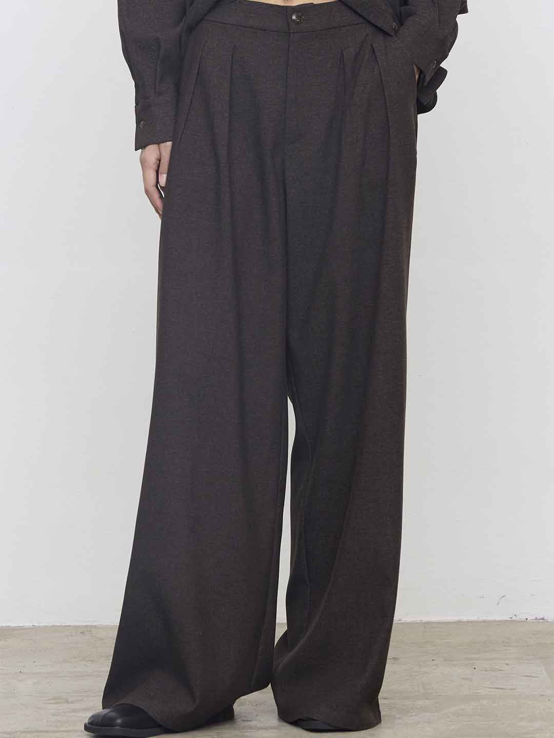 Eleh pantalone marrone con pence EFW260229 MARRONE ELEH 