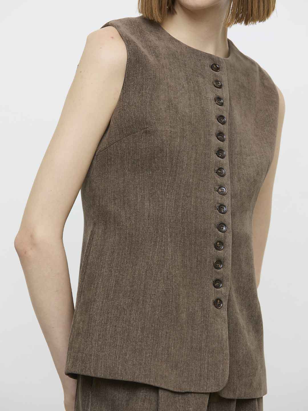 Eleh gilet marrone in velluto EFW260260 MARRONE ELEH 