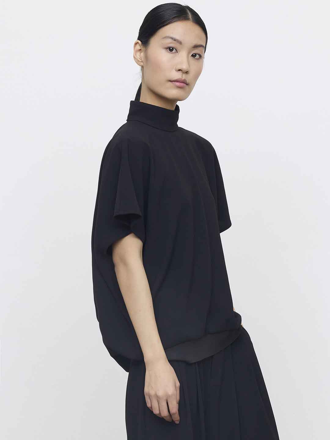 Eleh t-shirt nero con scollo sul retro EFW260269 NERO ELEH 