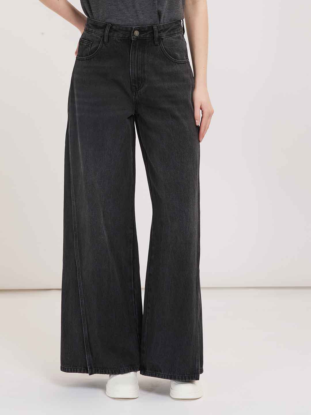 Eleh jeans nero con spacco chiuso laterale EFWJ260004 NERO ELEH 