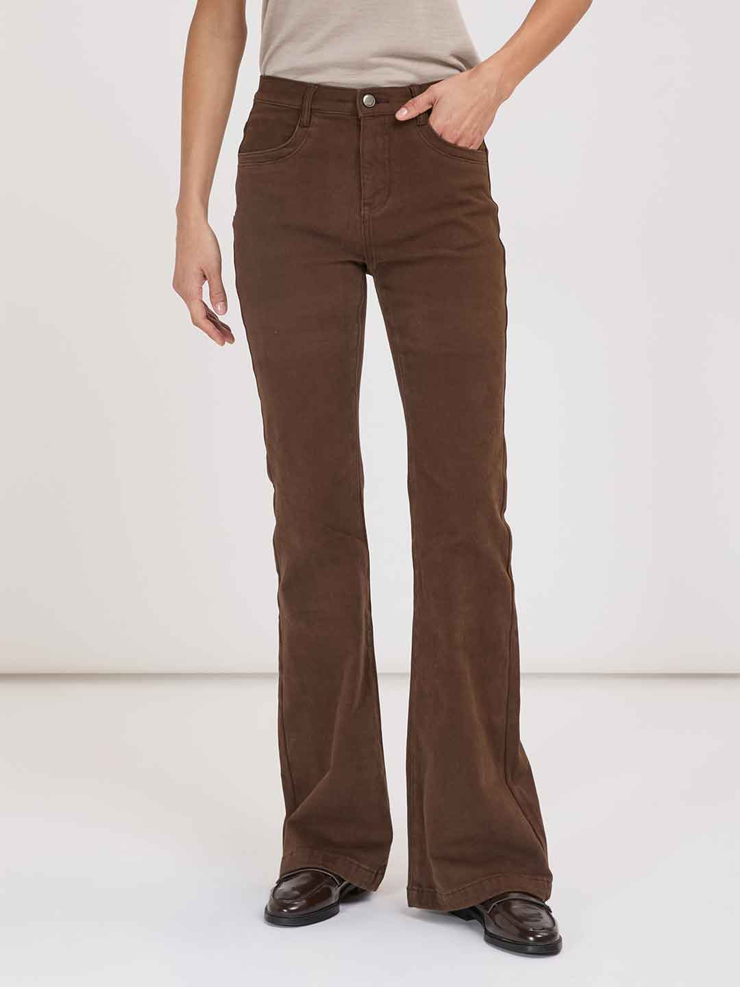 Eleh jeans marrone a zampa EFWJ260013 MARRONE ELEH 
