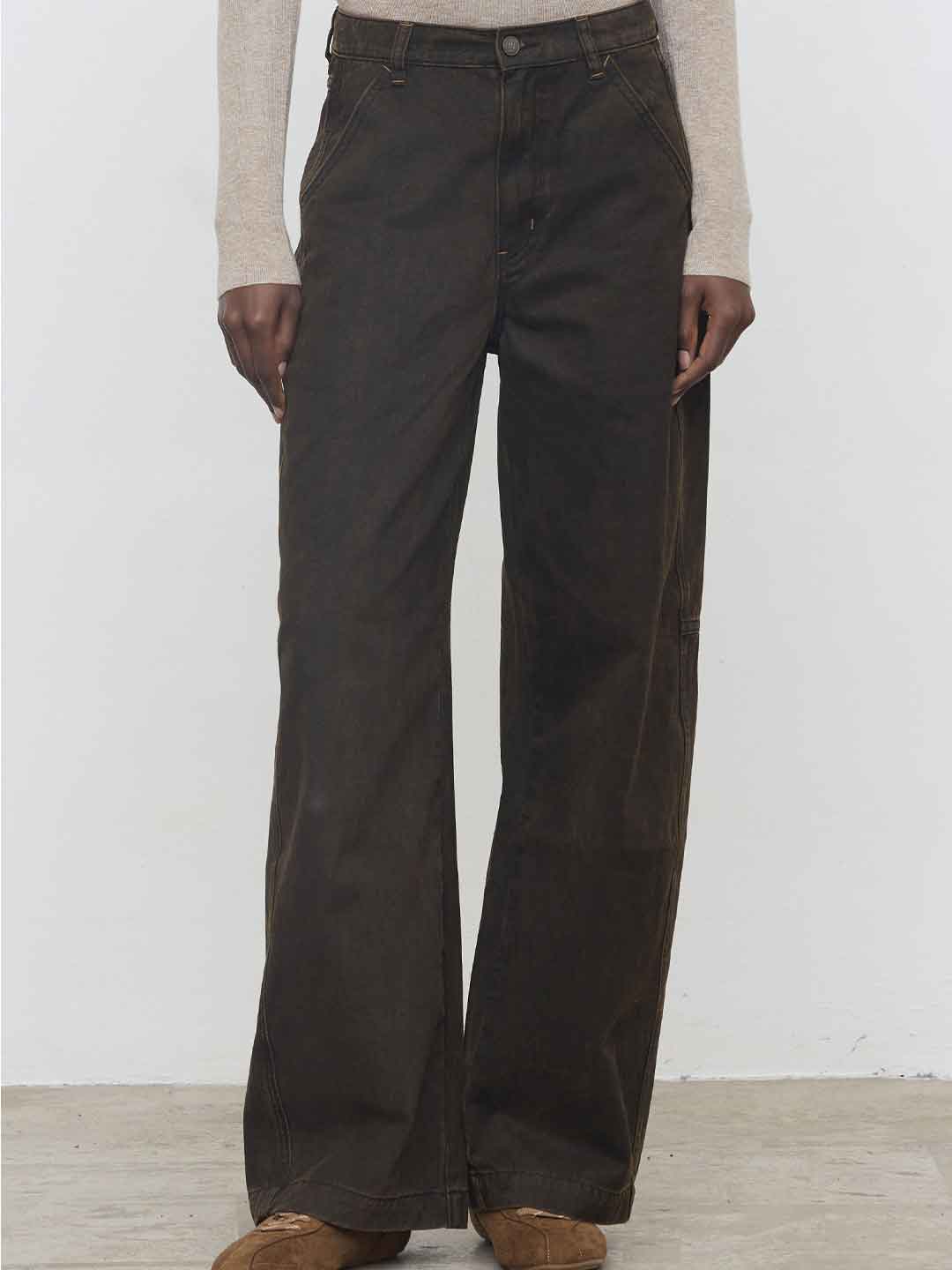 Eleh jeans marrone fondo ampio EFWJ260014 MARRONE ELEH 