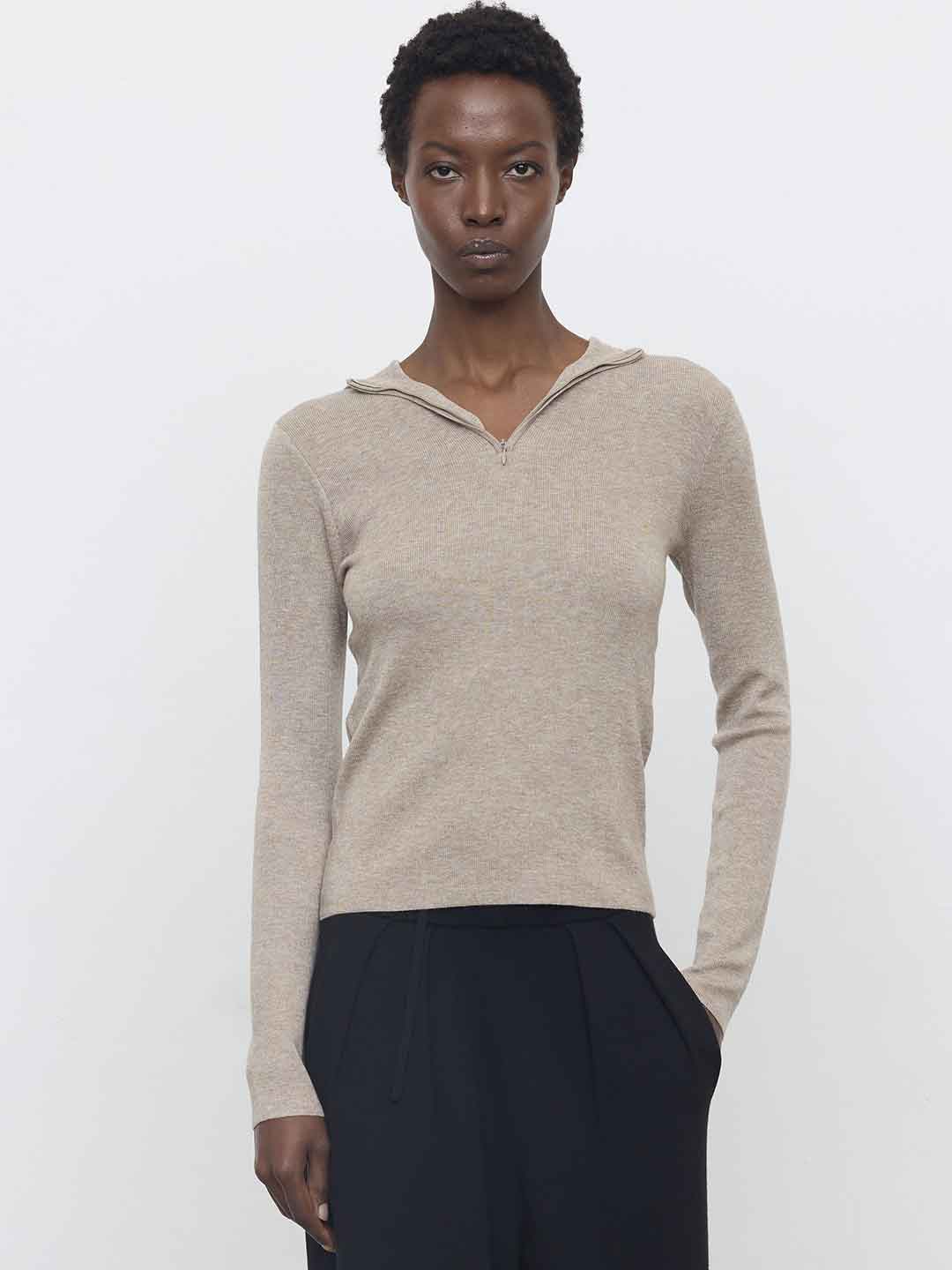Eleh maglione beige con cappuccio EFWY260003 BEIGE ELEH 