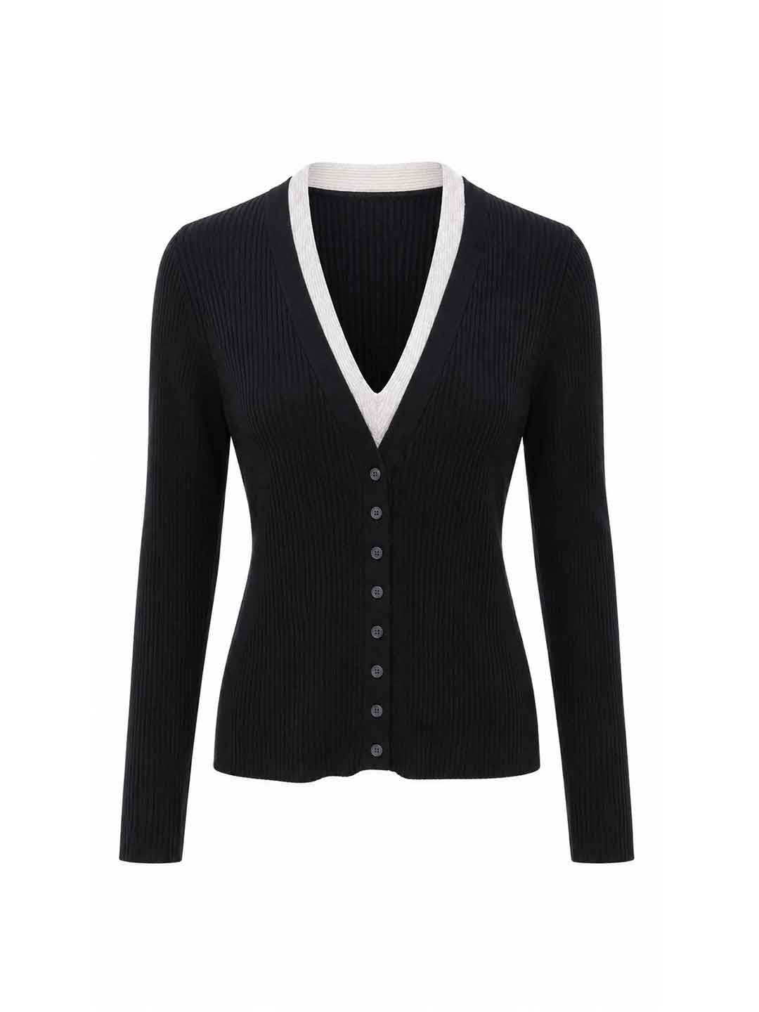 Eleh maglione nero con bottoni EFWY260008 NERO ELEH 