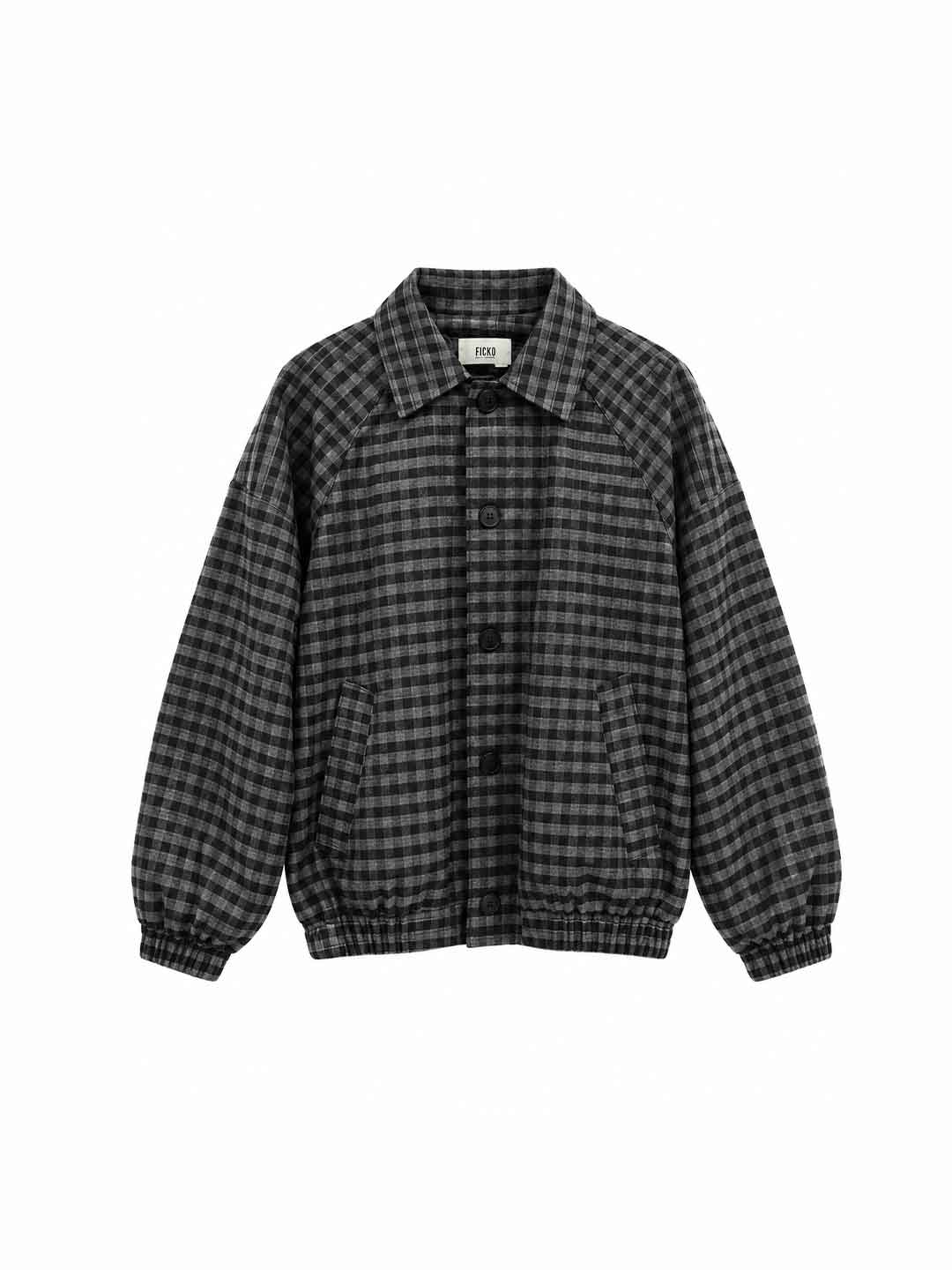 Ficko giubbino grigio fantasia check CFG93 GRIGIO FICKO 