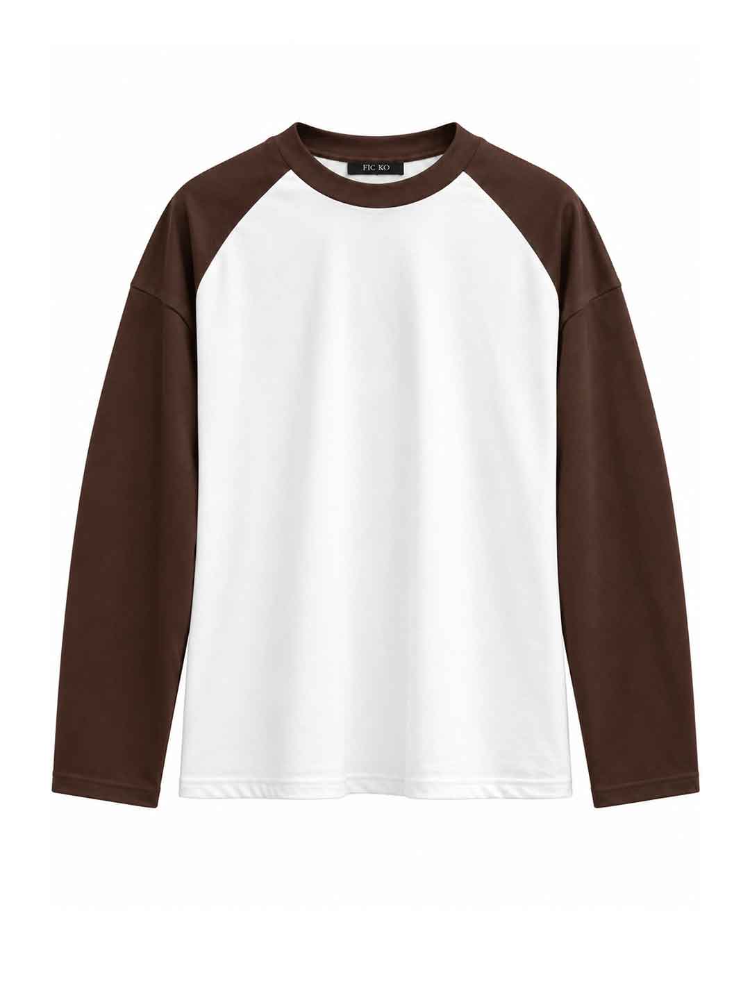 Ficko t-shirt bianco con manica marrone FK120M BIANCO FICKO 