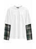 Ficko t-shirt bianco con maniche a camicia