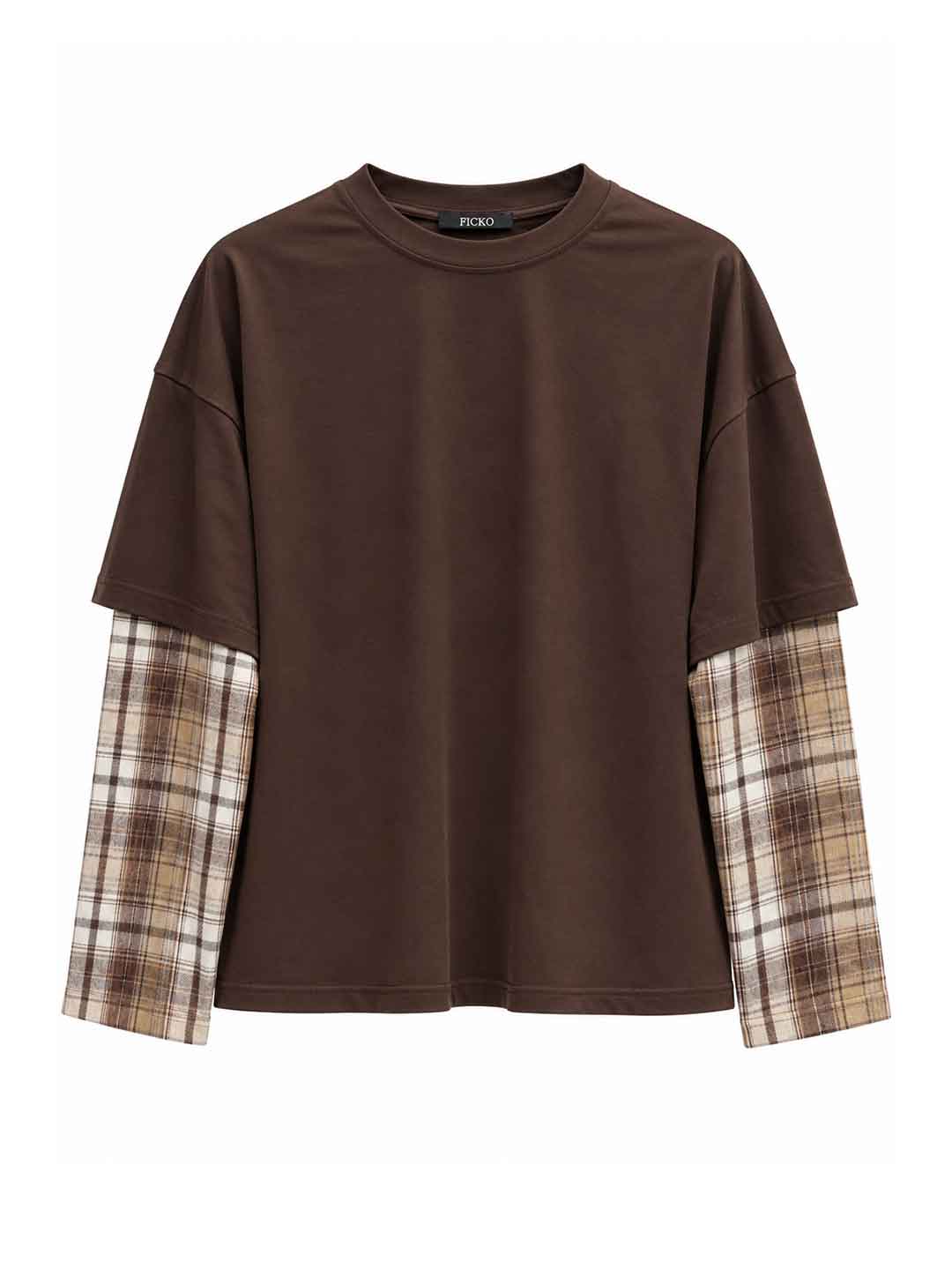 Ficko t-shirt marrone con maniche a camicia FK36 MARRONE FICKO 