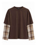 Ficko t-shirt marrone con maniche a camicia