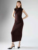 Glamorous abito marrone lungo aderente