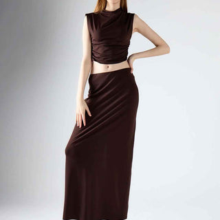 Glamorous coordinato marrone top e gonna KA7232-KA7384 MARRONE GLAMOROUS 