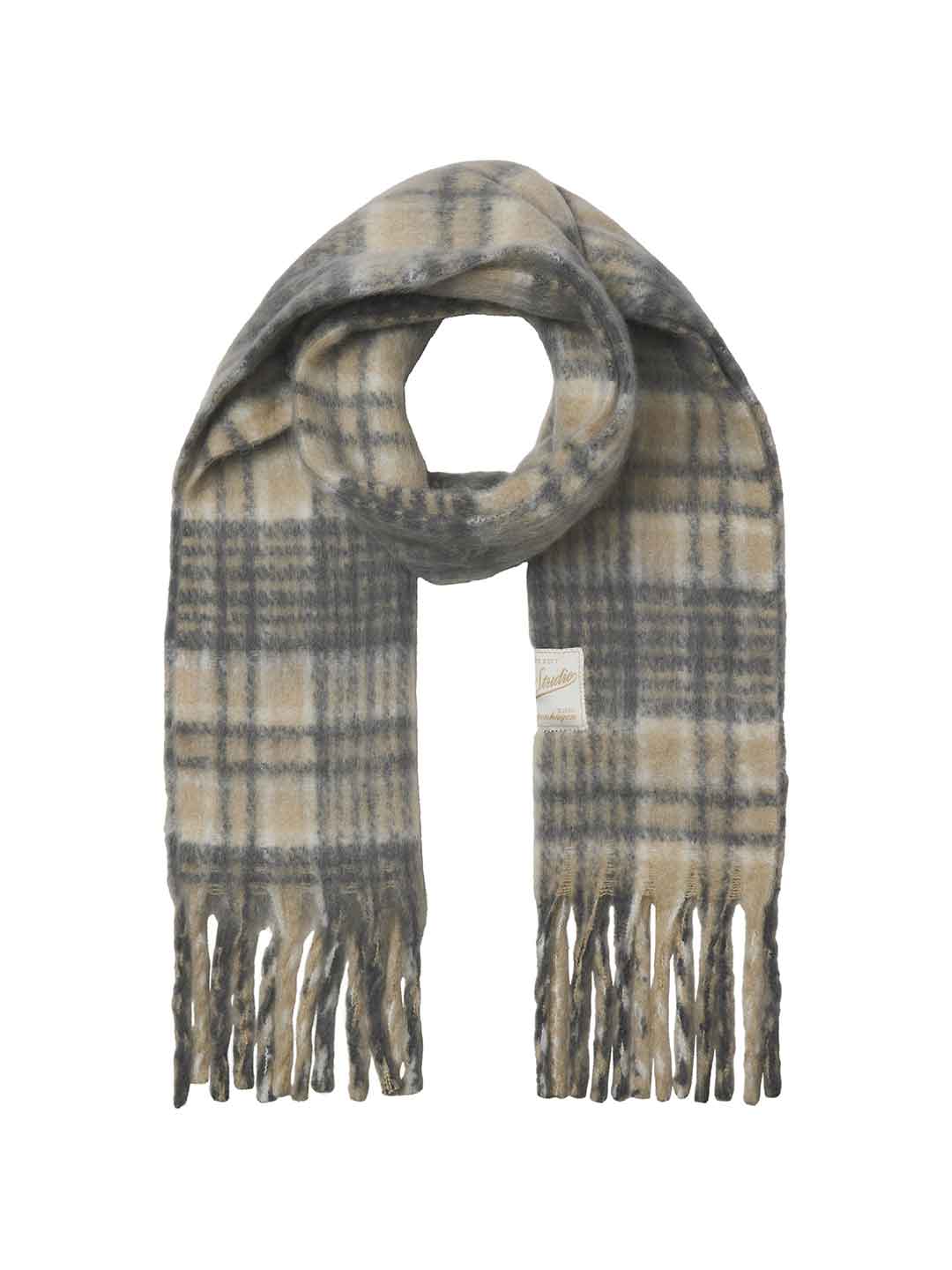 Jack & Jones sciarpa beige a quadri 12283646 BEIGE JACK & JONES 