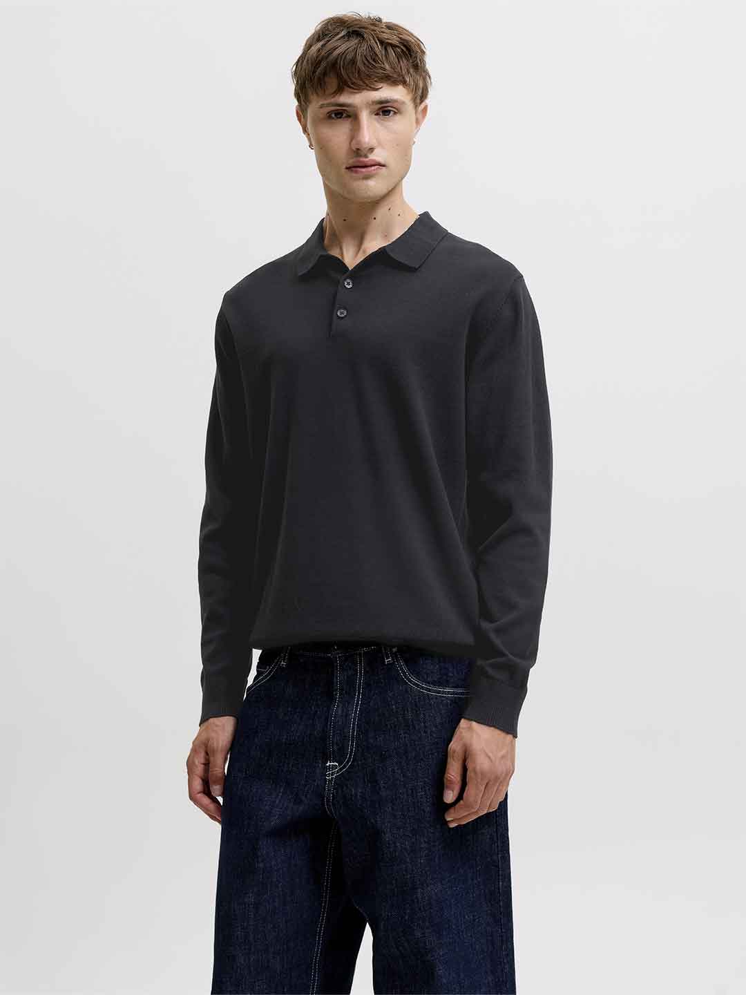 Jack & Jones maglione nero con bottoni 12298384 NERO JACK & JONES 