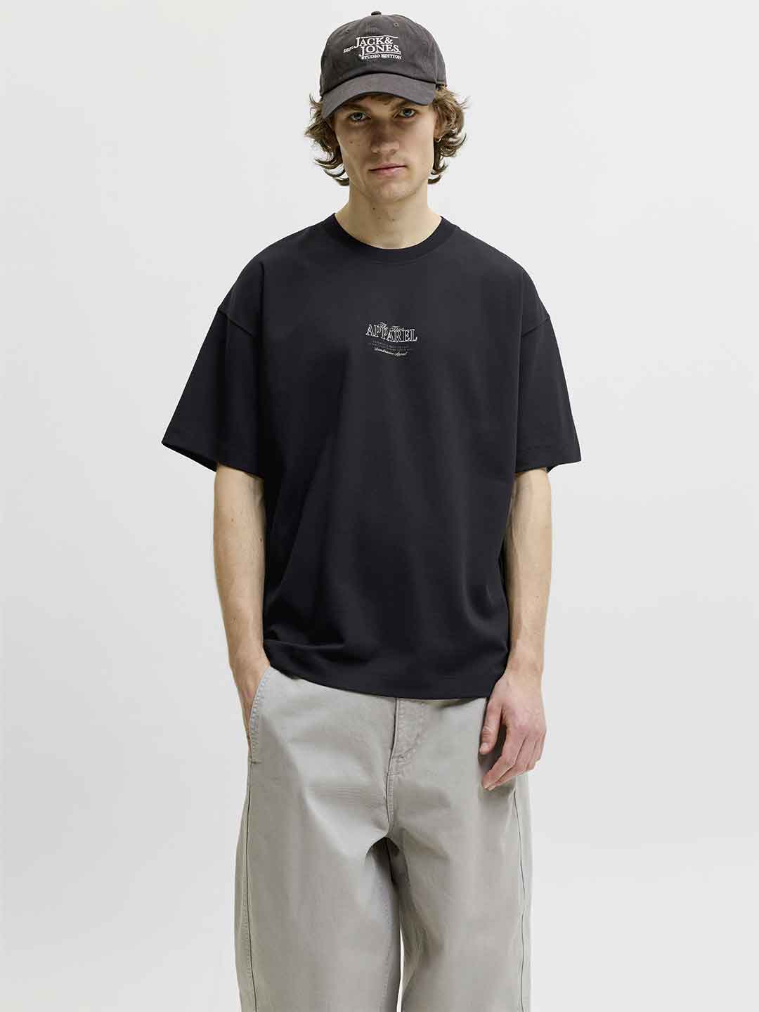 Jack & Jones t-shirt nero con stampa sul retro 12299489 NERO JACK & JONES 