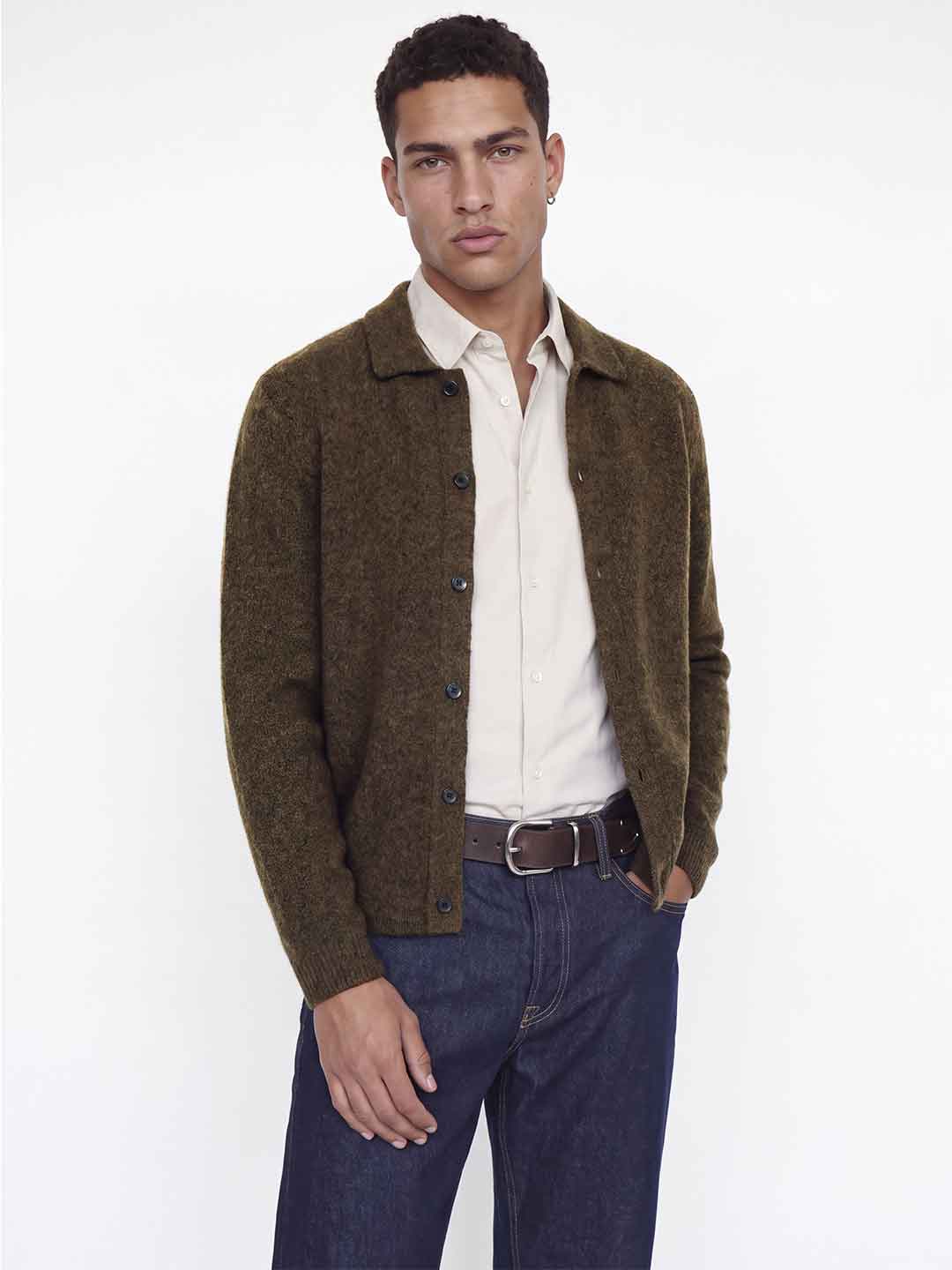 Jack & Jones cardigan marrone con bottoni 12299965 MARRONE JACK & JONES 