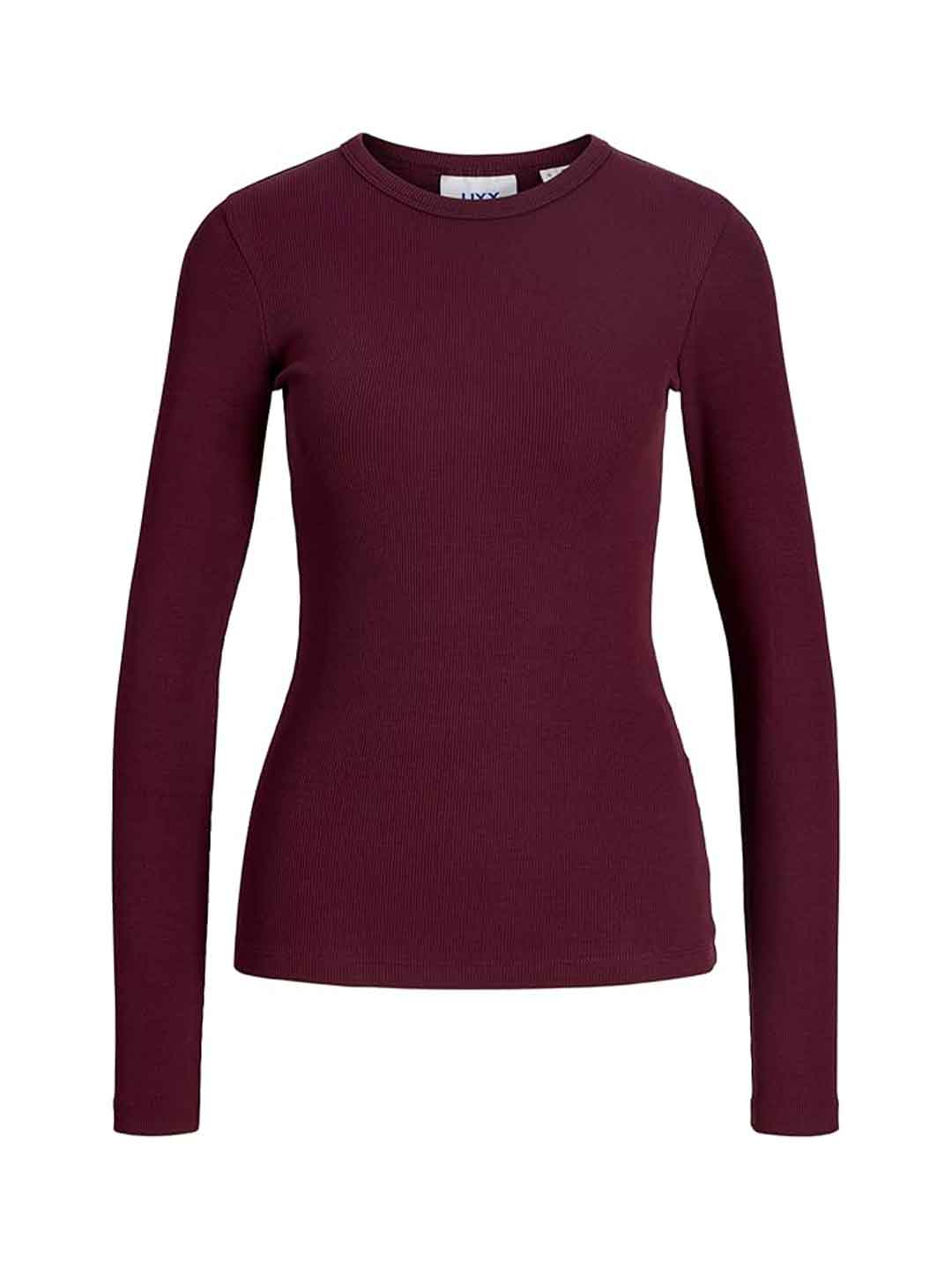JJXX Freya t-shirt bordeaux maniche lunghe 12200404 BORDEAUX JJXX 
