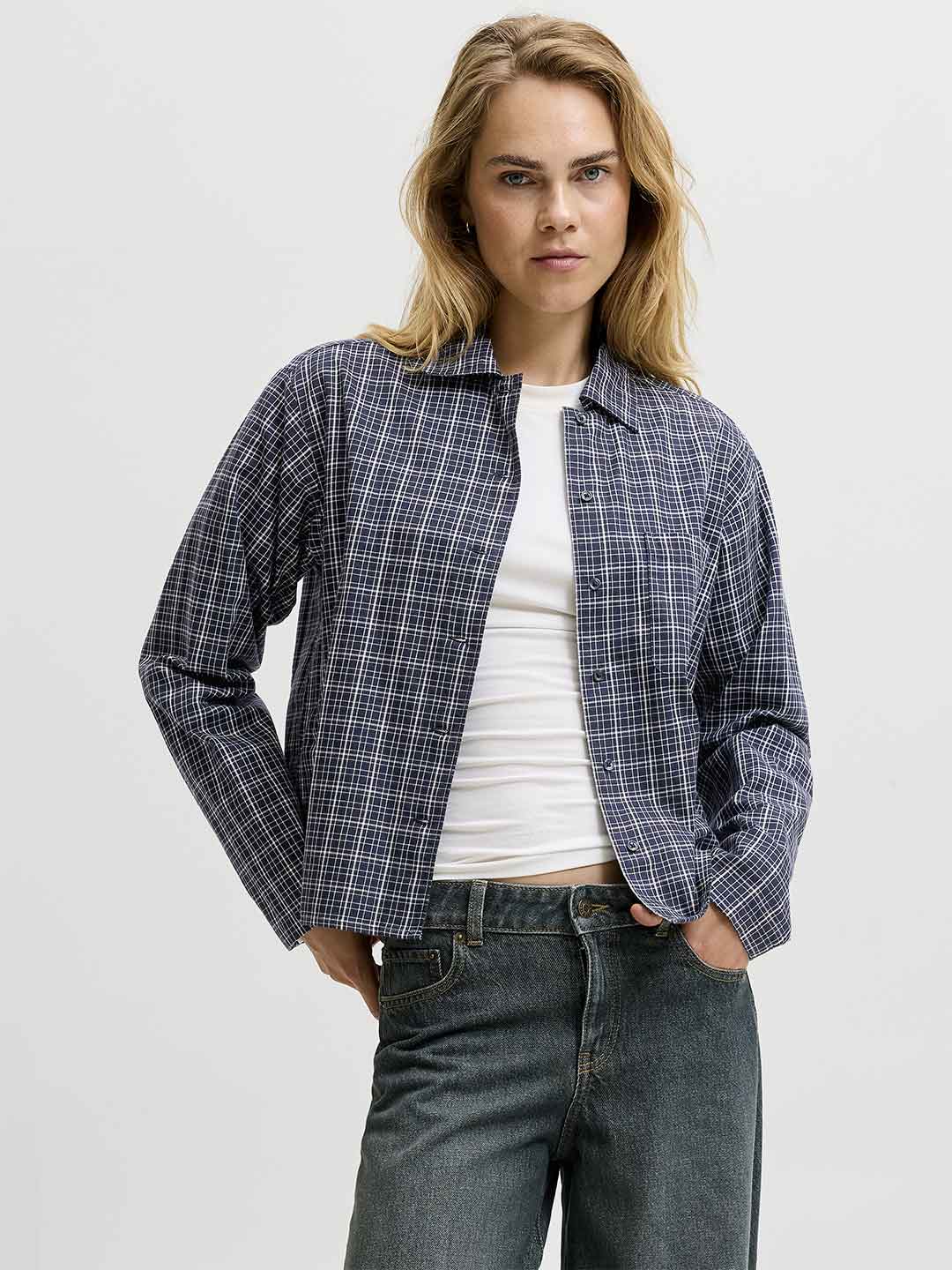 JJXX Asta camicia blu a quadri 12299780 BLU JJXX 