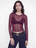JJXX Minna maglia bordeaux trasparente