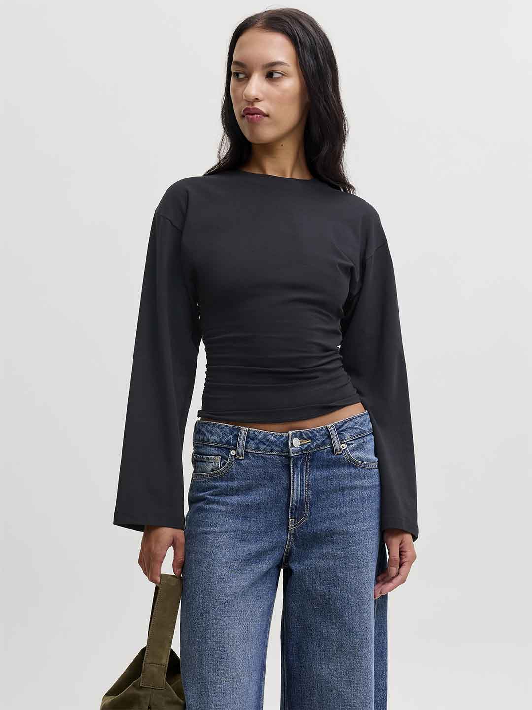 JJXX Paloma t-shirt nero manica lunga 12303589 NERO JJXX 