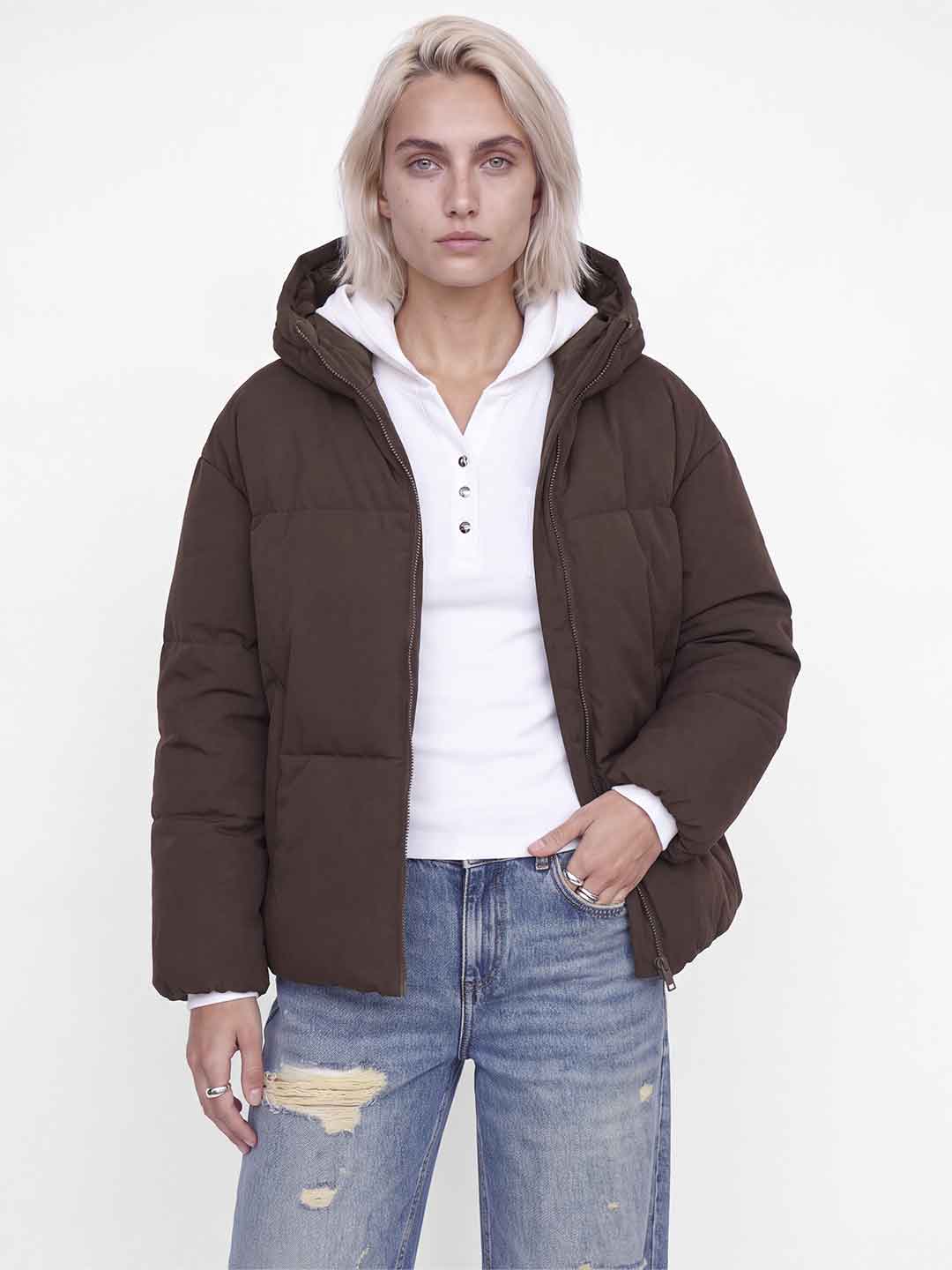 JJXX Galaxy piumino marrone con cappuccio 12303991 MARRONE JJXX 