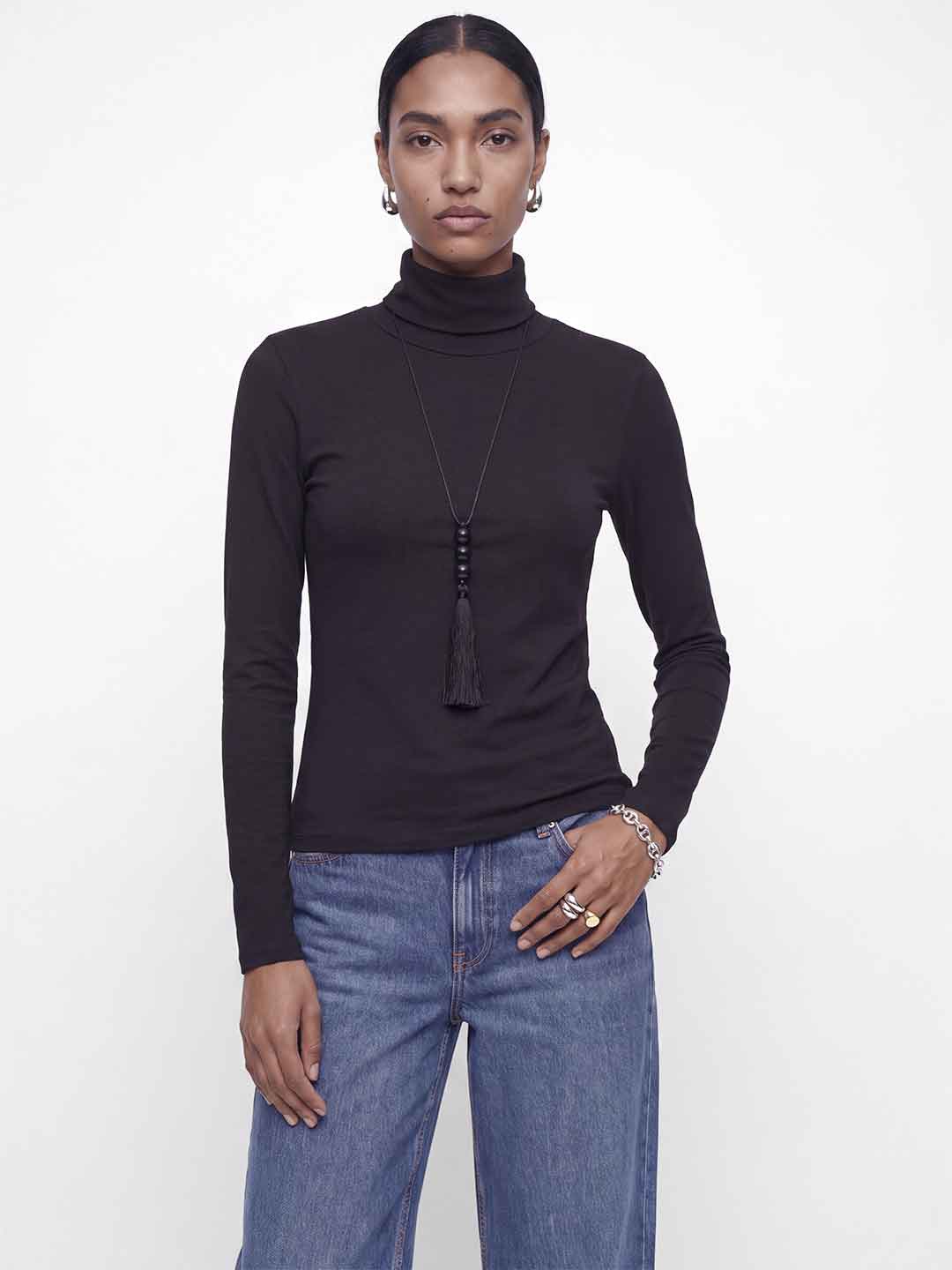 JJXX Star maglia nero collo alto 12304942 NERO JJXX 