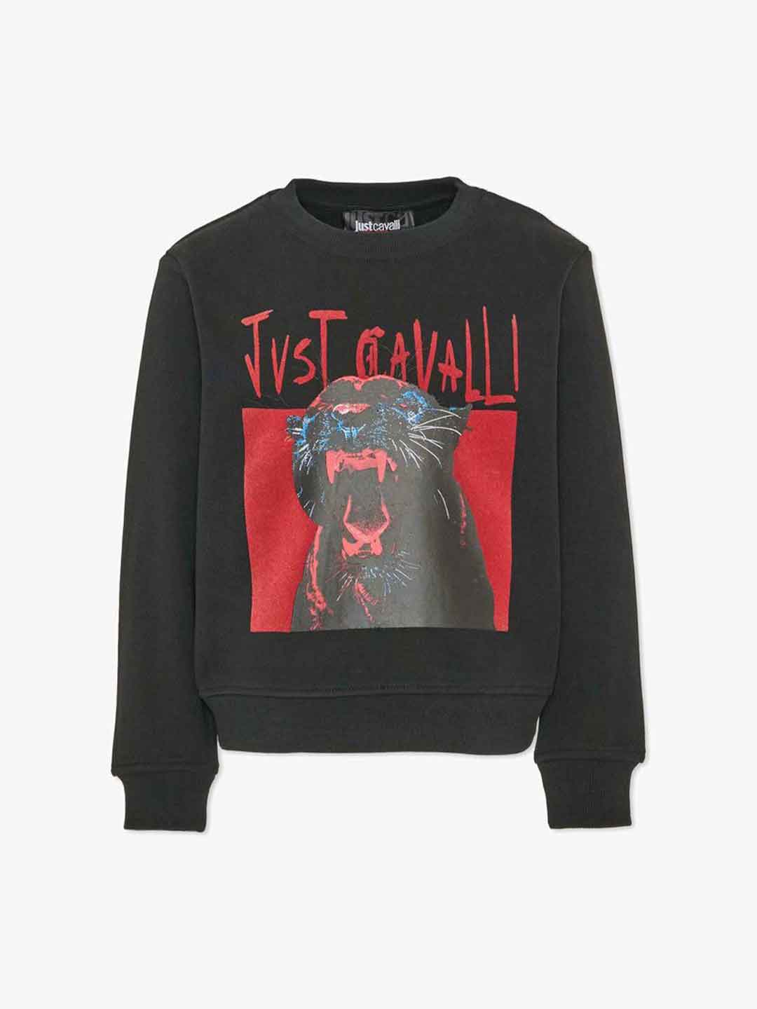 Just Cavalli felpa kids nero stampa pantera 2-14 anni 26080 NERO JUST CAVALLI 
