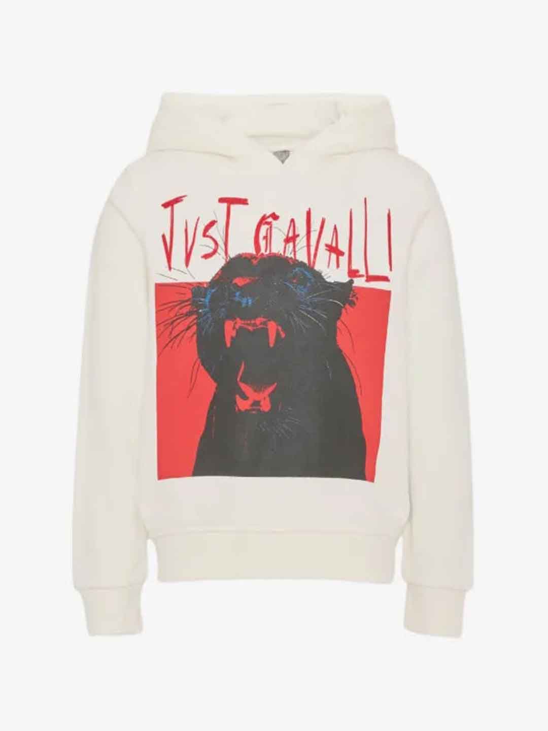 Just Cavalli felpa kids bianco stampa pantera 2-14 anni JGA26058FE BIANCO JUST CAVALLI 