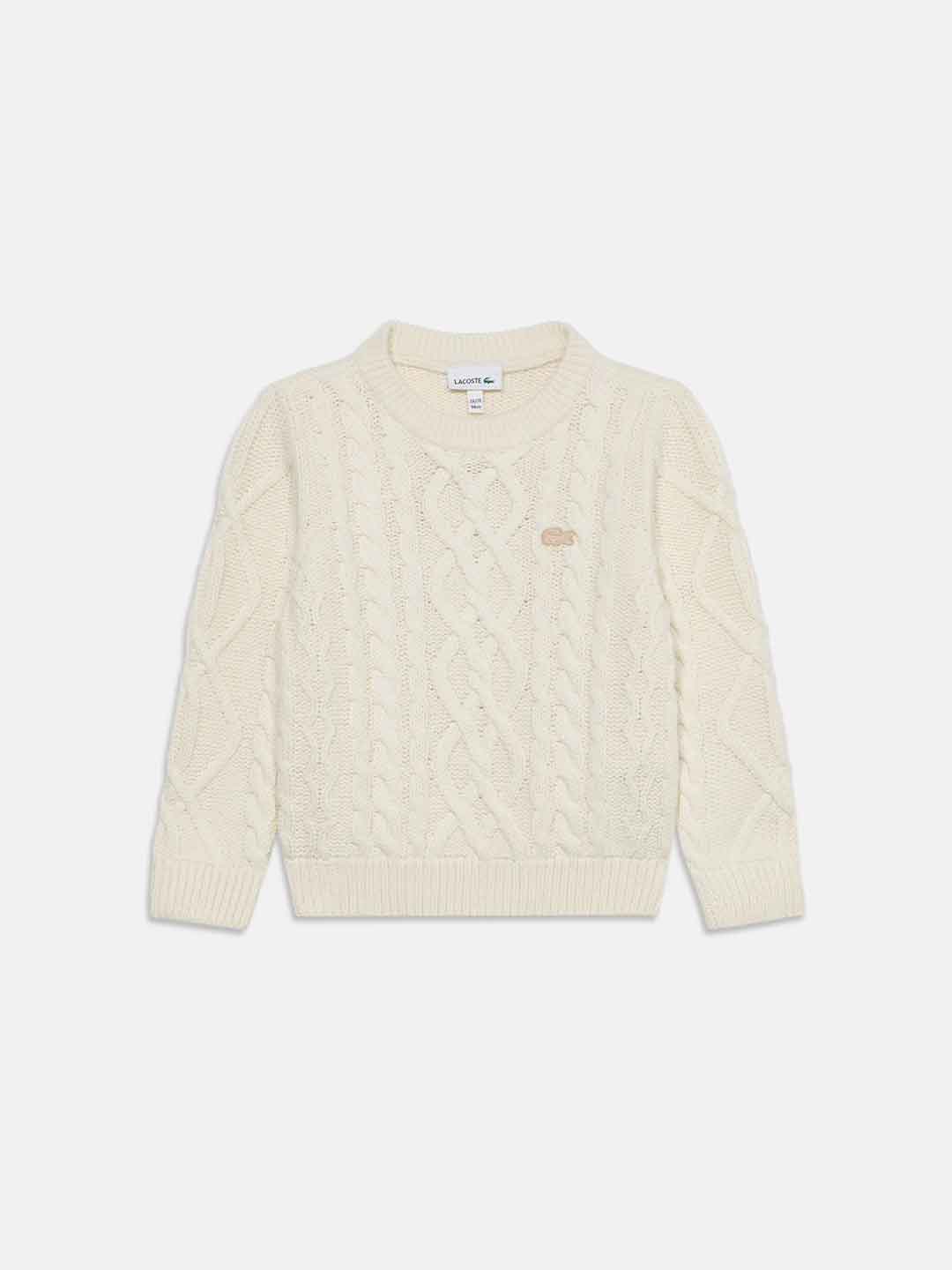 Lacoste maglione kids panna in lana 2-6 anni 847820-70V PANNA LACOSTE 