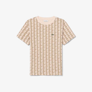 Lacoste t-shirt kids rosa logo all-over 2-6 anni 847871-AN1 ROSA LACOSTE 
