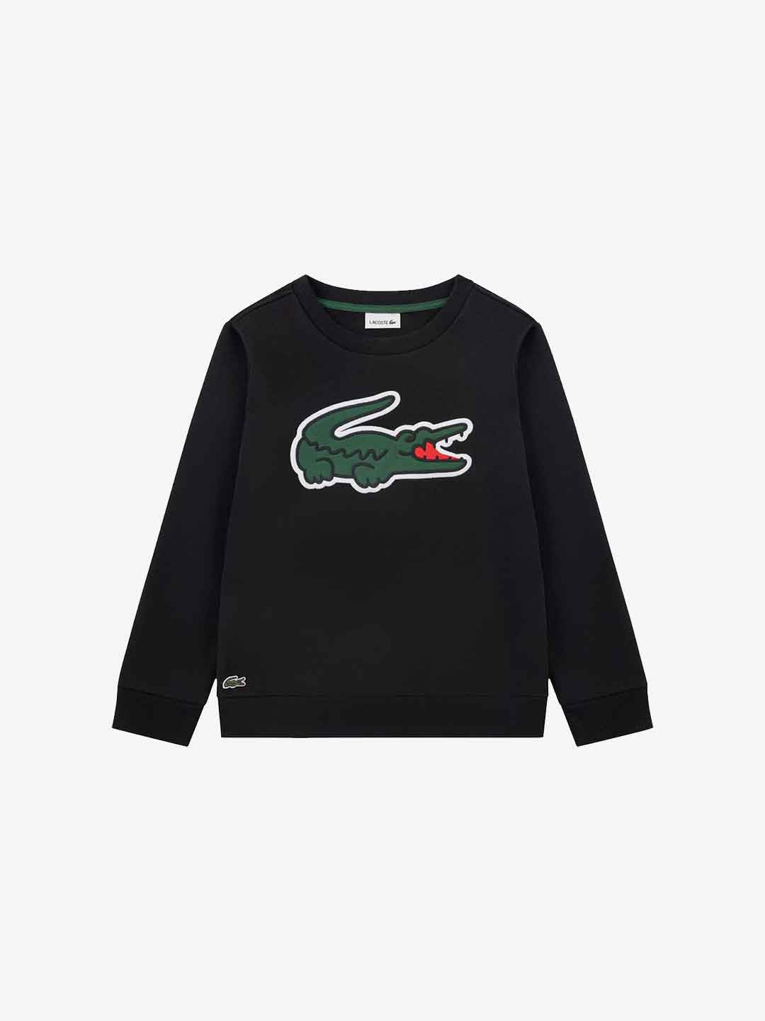 Lacoste felpa kids nero con logo maxi 2-6 anni 847880-K96 NERO LACOSTE 