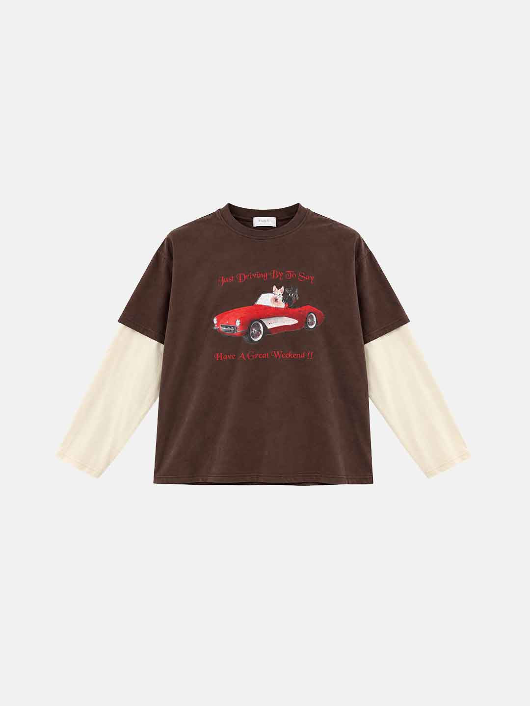 Madelys t-shirt marrone con maniche panna MA70712 MARRONE MADELYS 