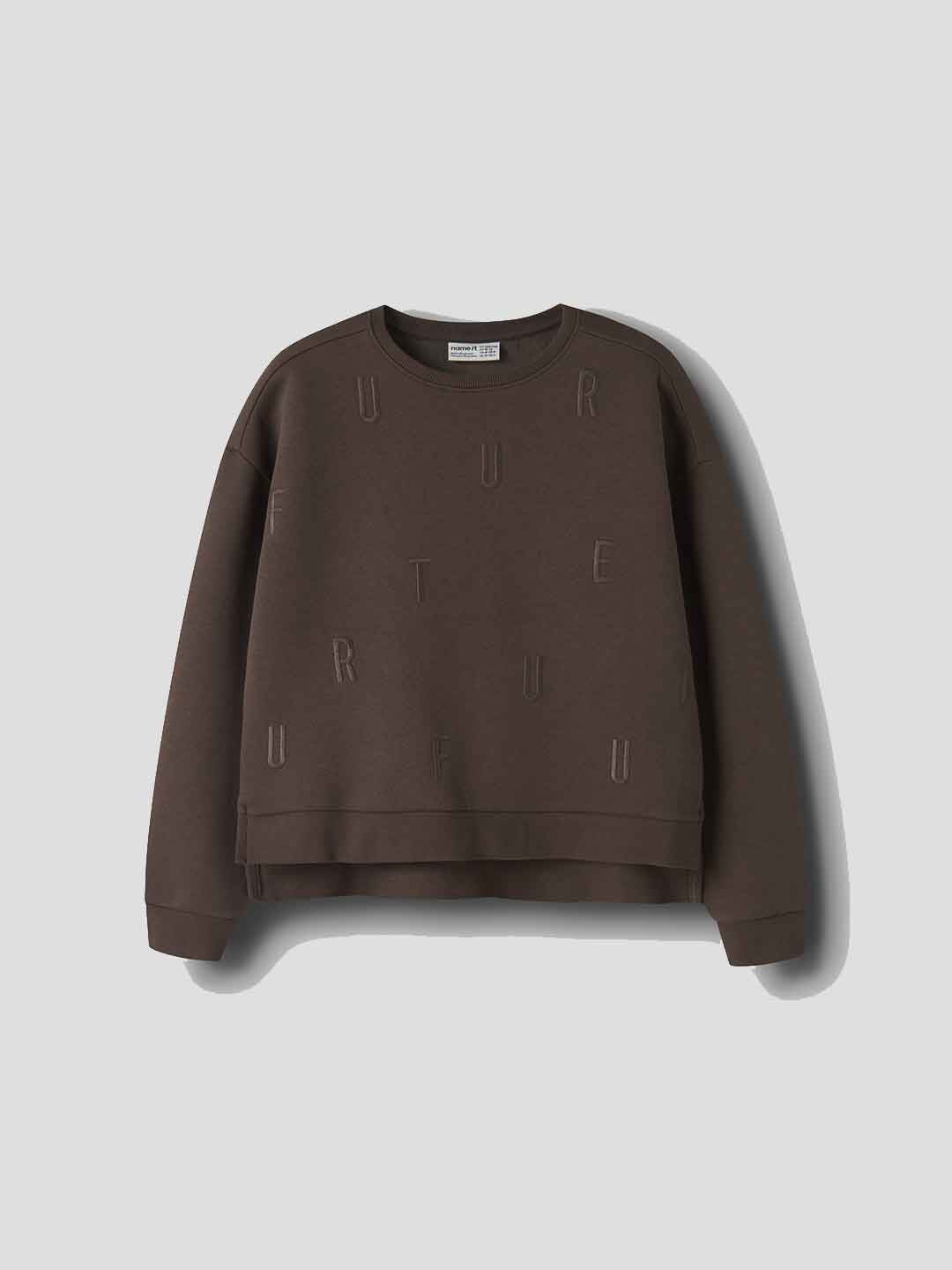 Name It felpa kids marrone con lettere 7-14 anni 13256859 MARRONE NAME IT 