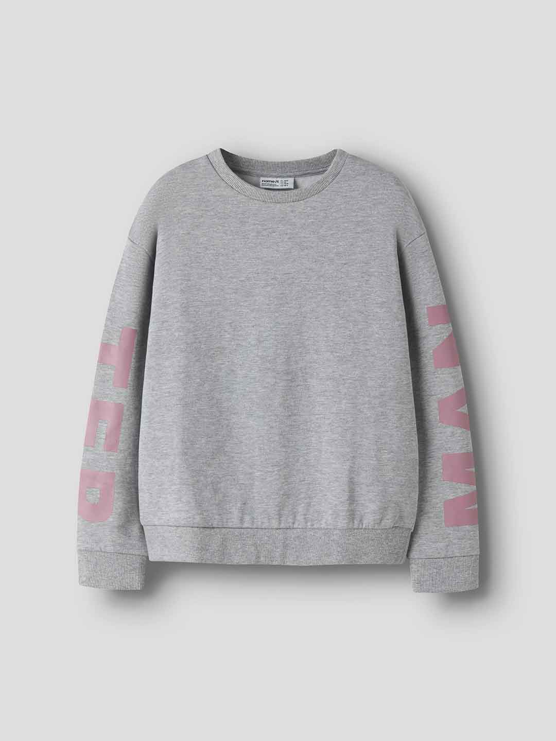Name It felpa kids grigio con stampa rosa 9-14 anni 13259407 GRIGIO NAME IT 