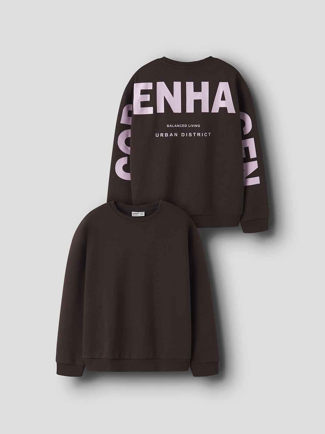 Name It felpa kids nero con stampa rosa 9-14 anni 13259407 MARRONE NAME IT 